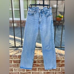 Abercrombie & Fitch Light Blue Straight Leg Jeans Curve Love